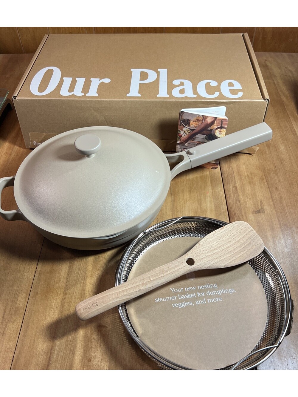 Our Place Always Pan 10.5" Ceramic Nonstick Skillet w/Steamer 2.0, Steam - NOB